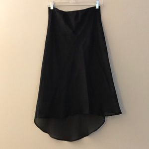Hi-lo black skirt with chiffon overlay